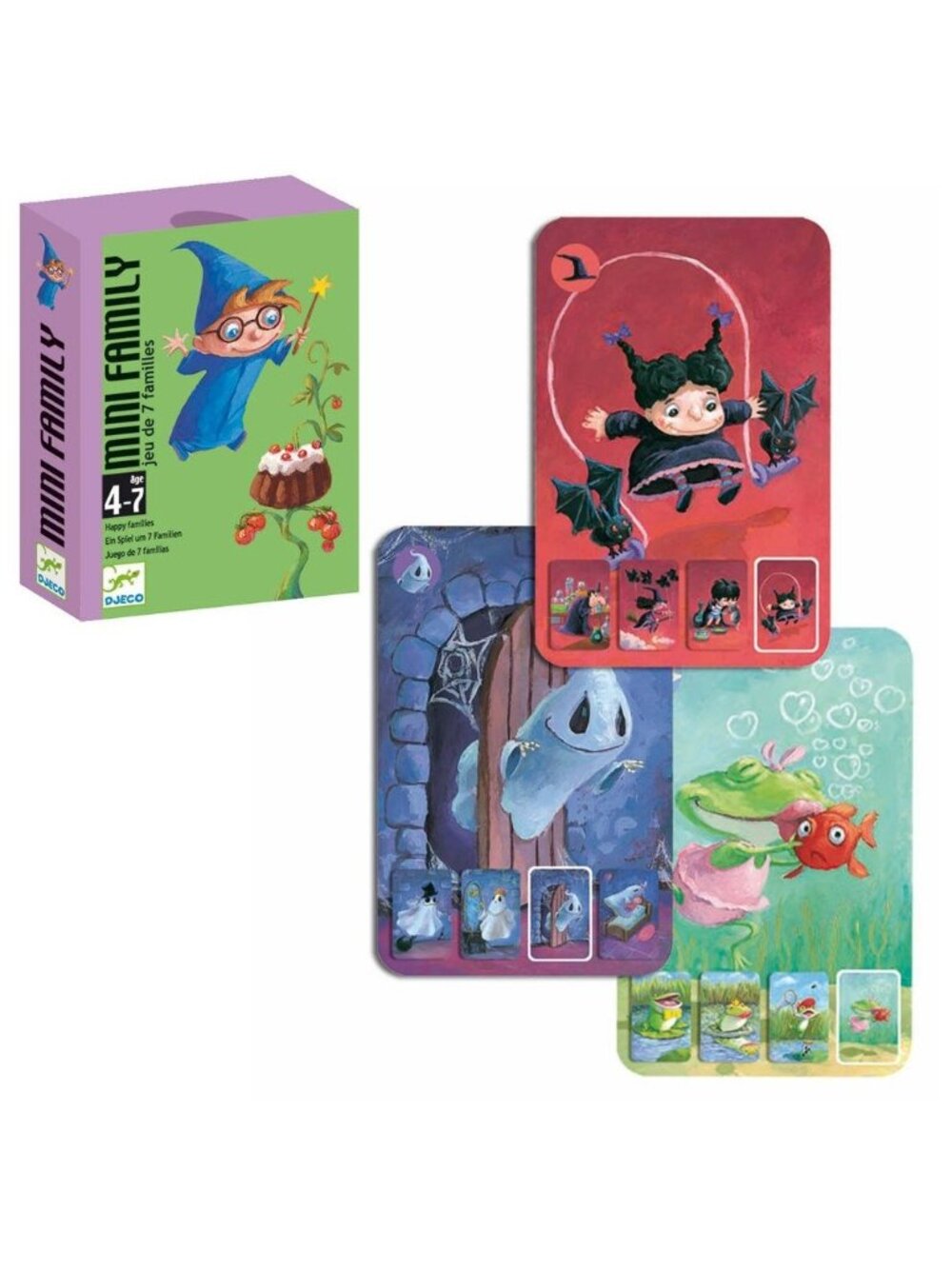 Djeco Card Speed Game Mini Family  (MULTILINGUAL)   for Age 4+ New Sealed